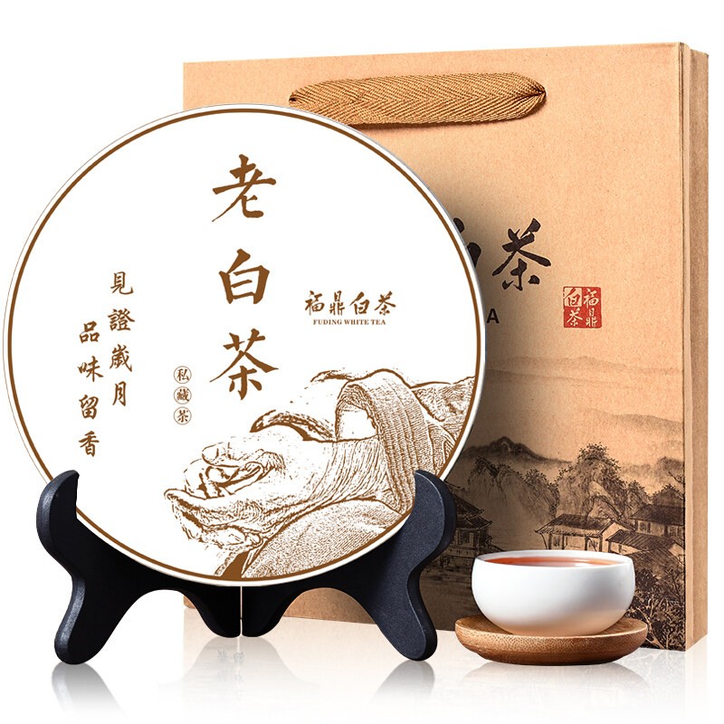 福鼎白茶陈香老白茶寿眉茶饼 送礼盒装